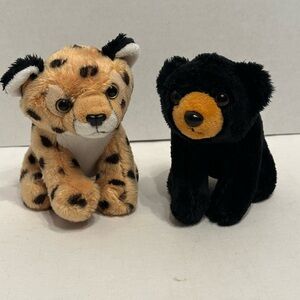 Pocketkins Cuddly Cheetah and Bear Plush Set